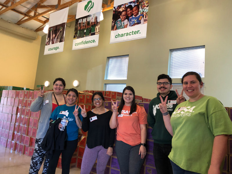 Group of volunteers posing for the camera